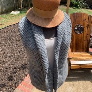 Grey J Jill sleeveless shawl cardigan